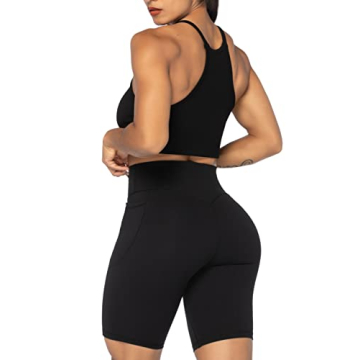 Sunzel No Front Seam Biker Shorts Women 8" Black Medium