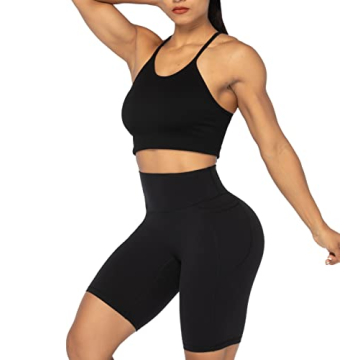 Sunzel No Front Seam Biker Shorts Women 8" Black Medium