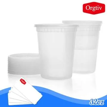 Orgtiv 32oz BPA-Free Deli Containers with Lids - Perfect for Food Storage