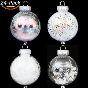 Shatterproof Clear Plastic Christmas Ornaments Set for Decorations