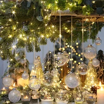 Shatterproof Clear Plastic Christmas Ornaments Set for Decorations