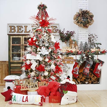 Shatterproof Clear Plastic Christmas Ornaments Set for Decorations