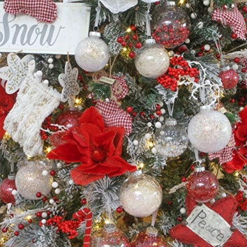 Shatterproof Clear Plastic Christmas Ornaments Set for Decorations