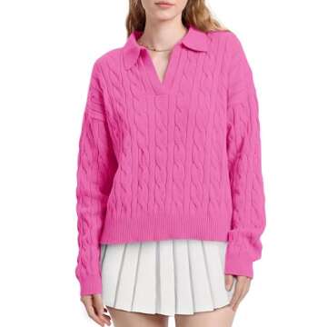 WIHOLL Cute Sweaters for Women Concert Outfits 2024 Fashion Pullover Long Sleeve Ladies Tops V Neck ...