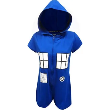 MJC Women's Dr Who Tardis One Piece Romper with Hood