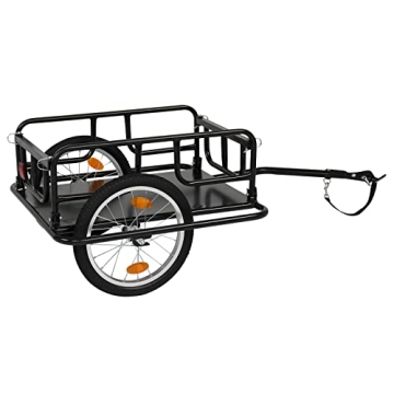 PEXMOR Foldable Bike Cargo Trailer - Universal Hitch, 16" Wheels, Large Capacity