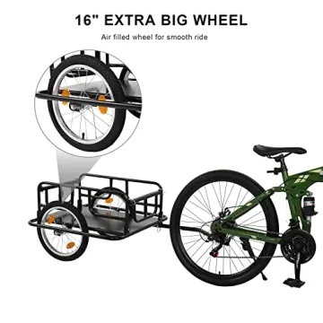 PEXMOR Foldable Bike Cargo Trailer Universal Hitch Large Capacity