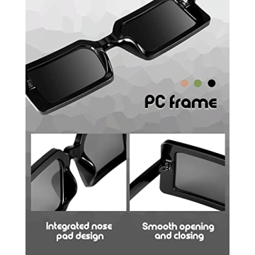 Retro Rectangle Sunglasses for Women UV Protection Stylish