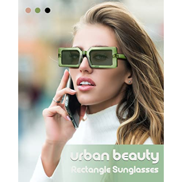 Retro Rectangle Sunglasses for Women UV Protection Stylish