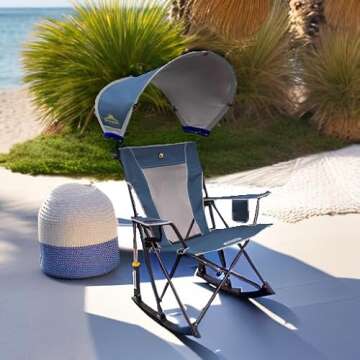 GCI Outdoor Sunshade Rocker Outdoor Rocking Chair with Canopy