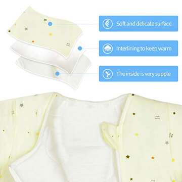 BBTKCARE Sleep Sack - Cotton Wearable Blanket，Warm Baby Pajamas for Toddler 3-6 Month-Yellow