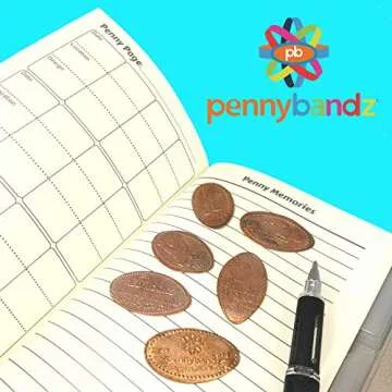 Pennybandz The Penny Journal Holds 146 Coins the Ultimate Souvenir Penny Collecting Book for your Coin Collection Holds 128 Pressed Pennies and 18 Pressed Quarters or Nickels (Unicorn Iridescent)