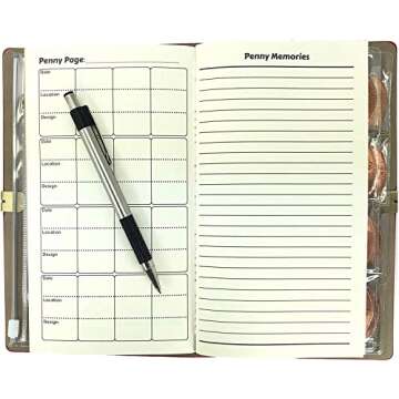Pennybandz The Penny Journal Holds 146 Coins the Ultimate Souvenir Penny Collecting Book for your Coin Collection Holds 128 Pressed Pennies and 18 Pressed Quarters or Nickels (Unicorn Iridescent)