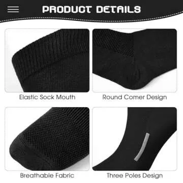 Haysandy 3 Pairs Baseball Socks Bulk Soccer Sock Youth High Long Tube Softball Football Team Boys Girls Unisex Sport Sock(Black)