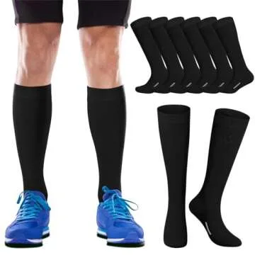 Haysandy 3 Pairs Baseball Socks Bulk Soccer Sock Youth High Long Tube Softball Football Team Boys Girls Unisex Sport Sock(Black)