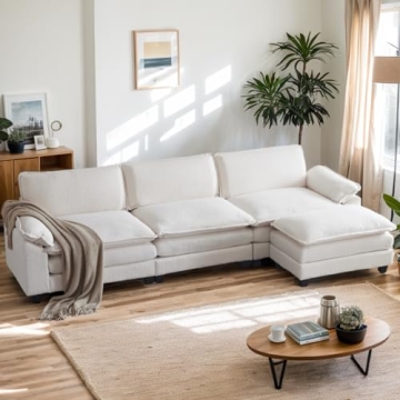 Karl Home Sectional Sofa: Modular Deep Seat Couch with Ottoman