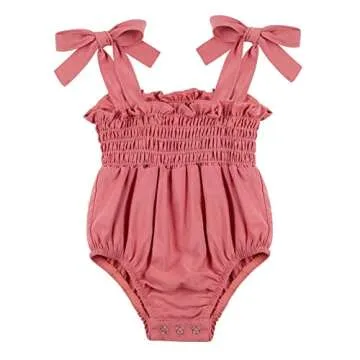 Mommy and Me Floral Smocked Dress Sleeveless Sundress Adjustable Strappy Summer Casual Dress (X-Large, Pink)