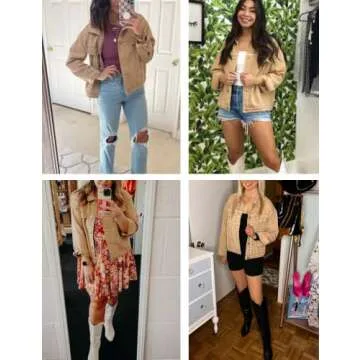 PUWEI Dressy Rivet Studded Denim Jacket for Women Western Distressed Washed Crop Jean Coat(2492-Khaki-XXL)