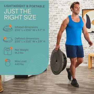 Lifepro Half Balance Ball Trainer - Stability Ball for Exercise, Full-Body Workouts, Home Gym, and Physical Therapy - Non-Slip Equipment for Balance Training