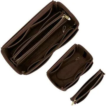 Bridawn Felt Handbag Organizer Purse Insert Tote Shaper with Keys Chain compatible with LV Speedy, Neverfull, Longchamp