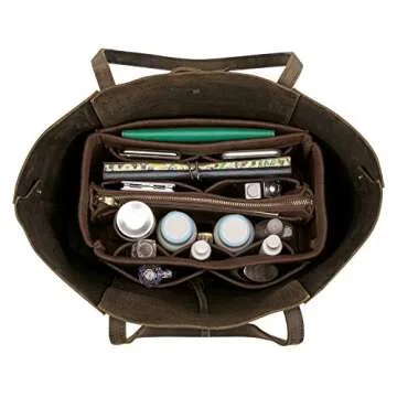 Bridawn Felt Handbag Organizer Purse Insert Tote Shaper with Keys Chain compatible with LV Speedy, Neverfull, Longchamp