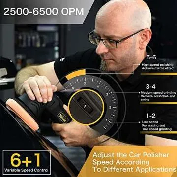 Dual Action Polisher,Car Buffer 5inch Random Orbital Polisher 6 Variable Speed Waxing Kit for Car Detailing Polishing(10 Items)