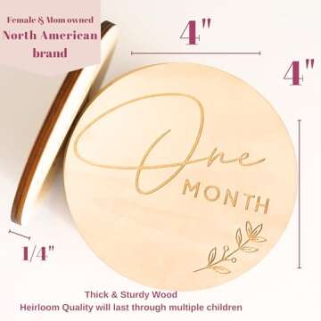 Baby Milestone Wooden Circles with Announcement Sign