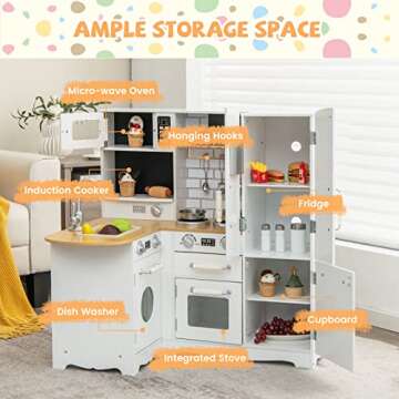 HONEY JOY Kids Kitchen Playset for Little Chefs