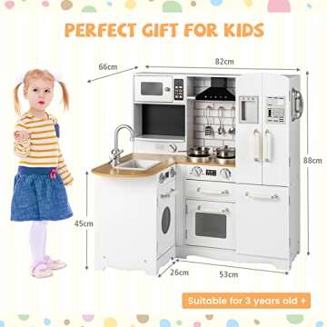 HONEY JOY Kids Kitchen Playset for Little Chefs