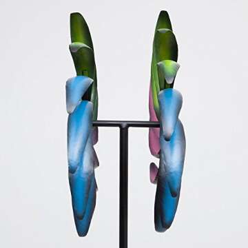 Bits and Pieces - The Original Rainbow Wind Spinner - Decorative Lawn Ornament Wind Mill - Tri-Colored Kinetic Garden Spinner