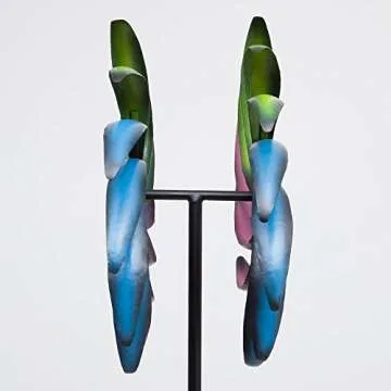 Bits and Pieces - The Original Rainbow Wind Spinner - Decorative Lawn Ornament Wind Mill - Tri-Colored Kinetic Garden Spinner