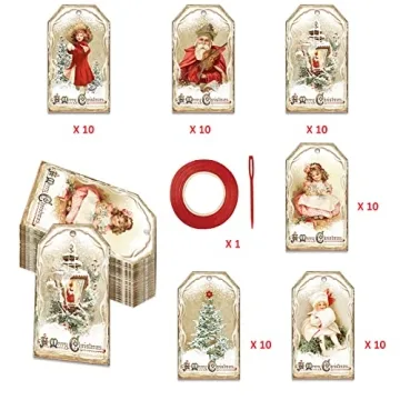 60 Vintage Christmas Gift Tags for Holiday Gifting