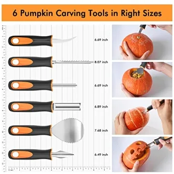 Halloween Pumpkin Carving Kit - 25 PCS Tools & Stencils