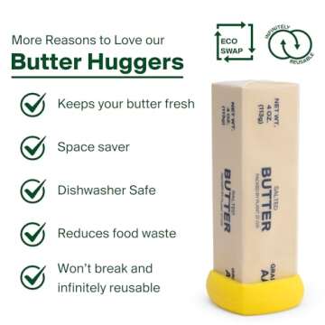 Food Huggers Butter Hugger - Patented Butter Cover - Keeps your butter snugly sealed and fresh