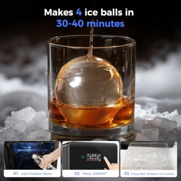Rellytech Whiskey Ice Maker with 2" Slow-Melting Spheres