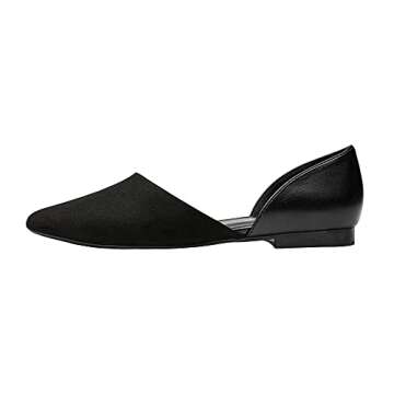 DREAM PAIRS Womens Pointed Toe Slip on Elegant Ballet Flat Shoes - Comfortable Flats for Work, Walki...