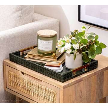 Home Redefined 18"x12" Rectangle Serving Tray Alligator Green Beautiful Modern Elegant Decorative Tr...