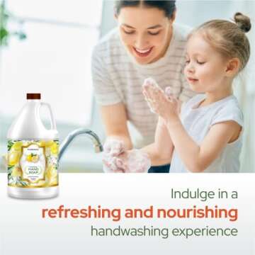Puremax Foaming Hand Soap Refills | Lemon Basil | All-Natural | Gentle, Moisturizing | Made in USA | 128 Fl Oz (1 Gallon)