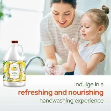 Puremax Foaming Hand Soap Refills | Lemon Basil | All-Natural | Gentle, Moisturizing | Made in USA | 128 Fl Oz (1 Gallon)