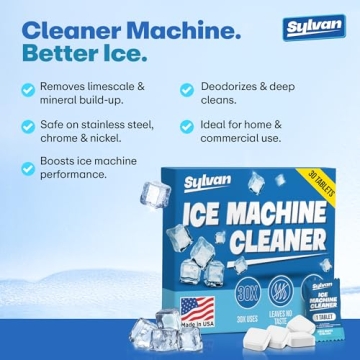 Sylvan Ice Machine Cleaner and Descaler Tablets | 30 Tabs | Made in USA | Nickel Safe Ice Maker Clea...