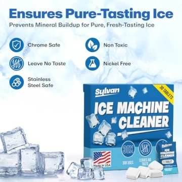 Sylvan Ice Machine Cleaner & Descaler Tablets | Made in USA | 30 Tabs | Nickel Safe