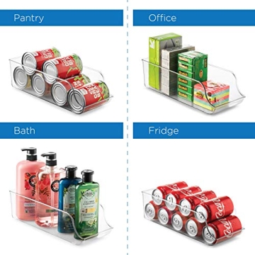 Set of 4 Refrigerator Organizer Bins for Canned Food Storage