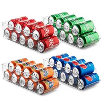 Set of 4 Refrigerator Organizer Bins for Canned Food Storage