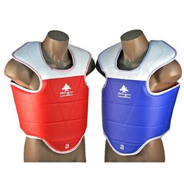 New Pine Tree Sang Moo Sa WTF Taekwondo Solid Reversible Chest Guard Protector - Child Large
