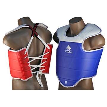 New Pine Tree Sang Moo Sa WTF Taekwondo Solid Reversible Chest Guard Protector - Child Large