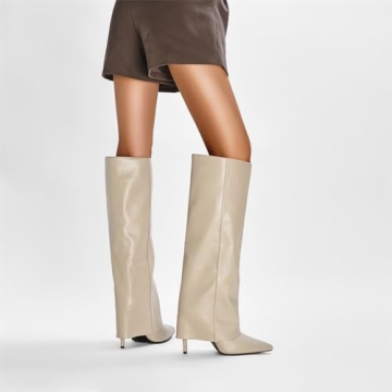 Goolita Women's Knee High Stiletto Heel Boots for Comfort