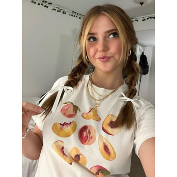 Vintage Peaches Printed Graphic Tee for Women - Comfort & Style