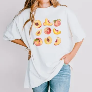 Vintage Peaches Printed Graphic Tee for Women - Comfort & Style