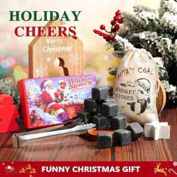 JUMWAY Christmas Whiskey Stones Gift Set for Men
