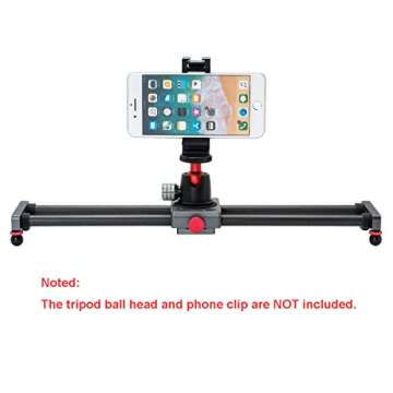 ANNSM 16 inches/40cm Mini Table Top Video Camera Slider Carbon Fiber Rail Rods for Smartphone iPhone...